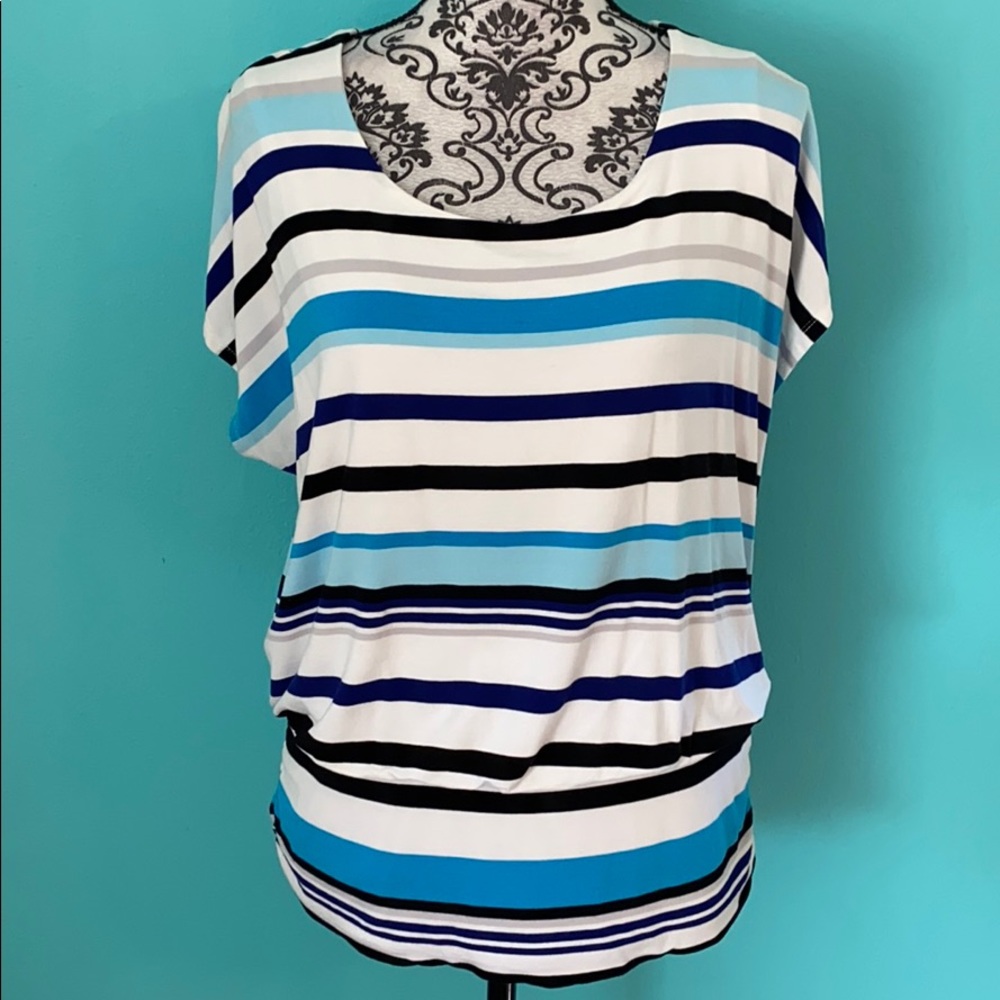 White House Black Market Loose Arm Striped Blouse